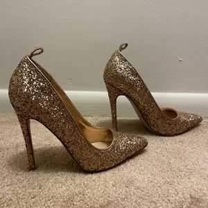 Sparkly gold heels